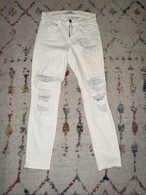 J Brand White Distressed Skinny Jeans